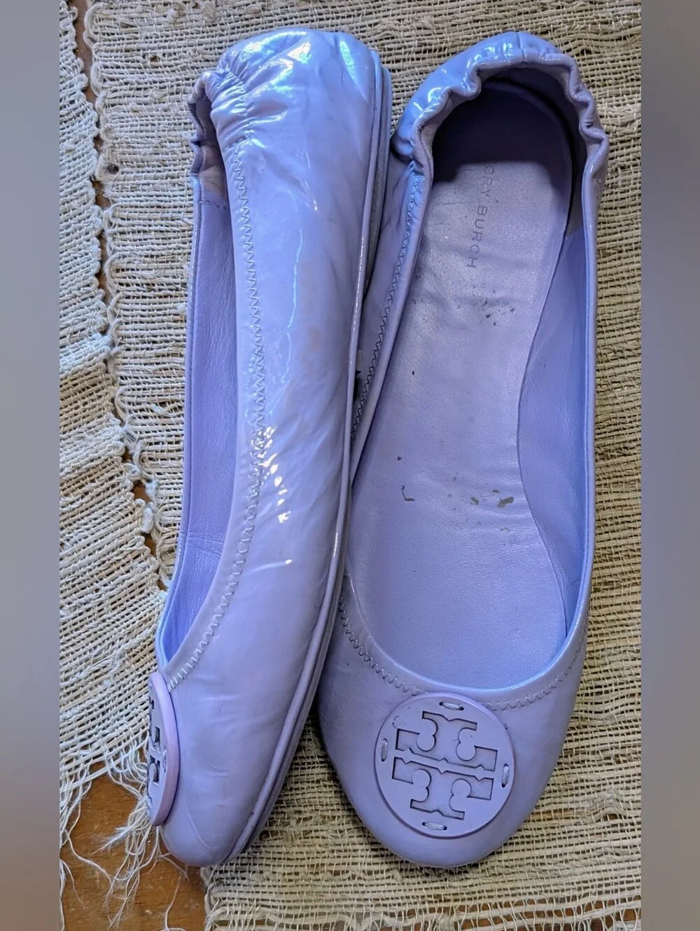 Tory Burch • Minnie Travel Ballet Flats in Lavender Cloud , size 11